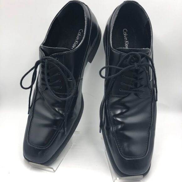 Calvin Klein Men's Elroy Black Lace Up Dress Oxfords Shoes Size 11 Square Toe - Picture 6 of 12